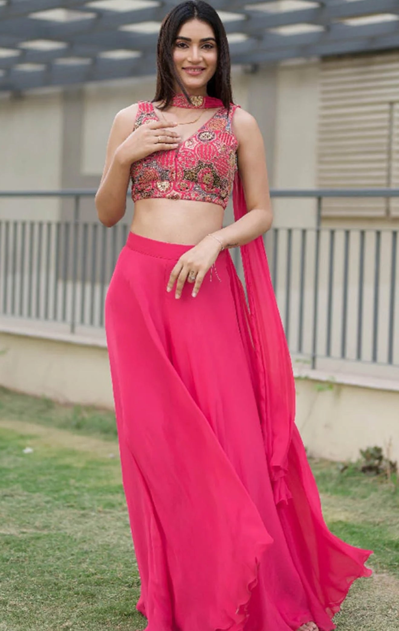 Beautiful designer choli plazo with duppatta