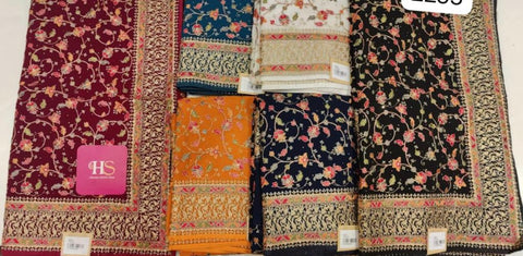 Beautiful designer heavily embroidery saree