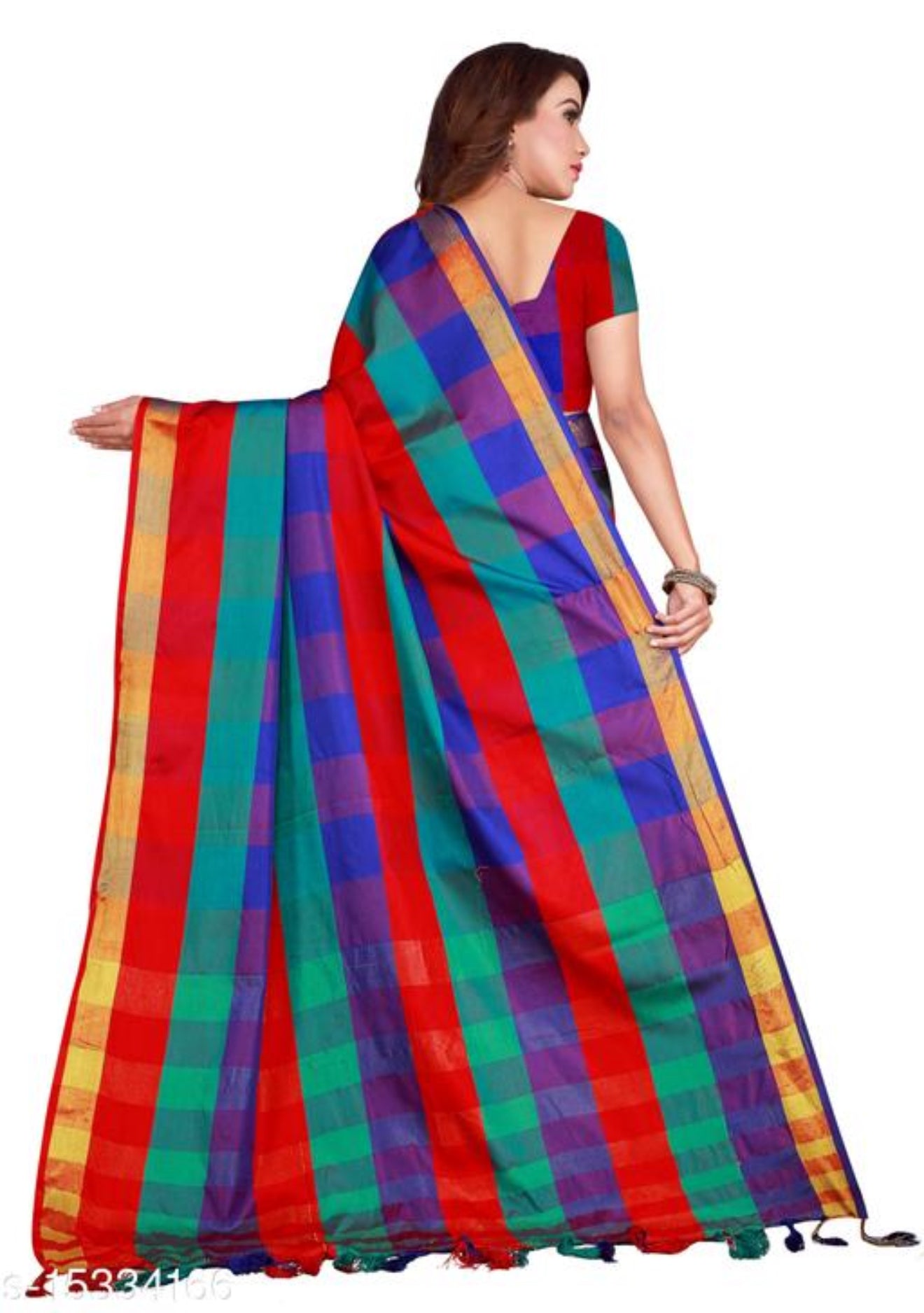 Beautiful designer box cotton silk saree