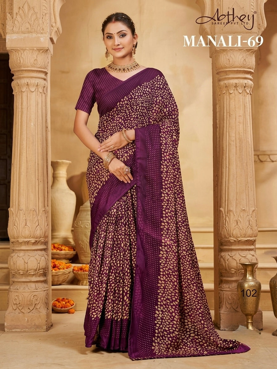 Beautiful designer brasso gorgette saree