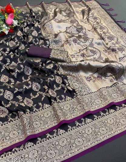 Beautiful designer pure banasari silk saree