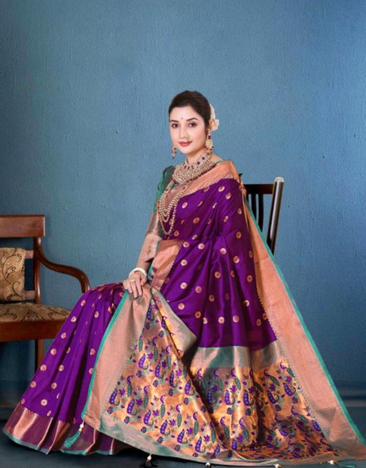 Beautiful designer pure silk paithani saree