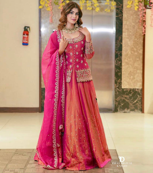 Beautiful designer long top lengha