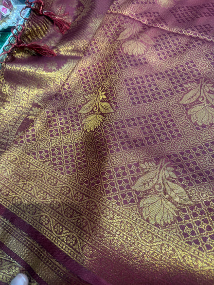 Beautiful designer mulberry box silk saree