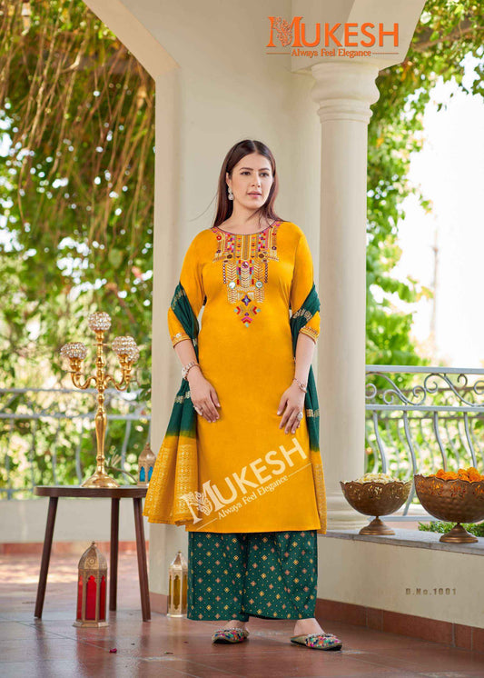 Beautiful designer Kurti plazo dupatta set