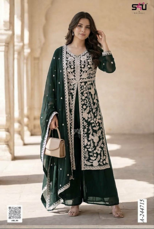 Beautiful designer Lucknowi Embroidery plazo suit