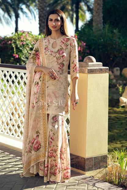 Beautiful designer floral sharara suit