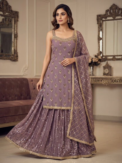 Beautiful designer long top lengha