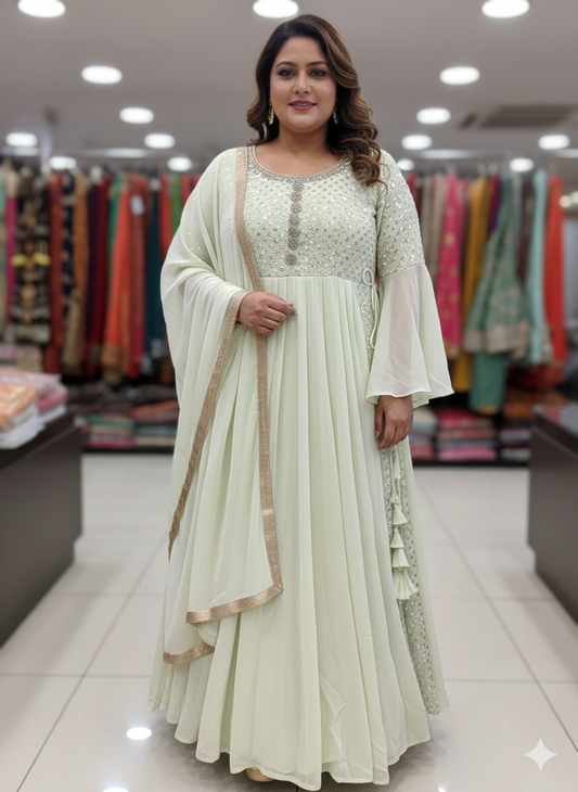 Beautiful designer nuts cut Kurti pants dupatta