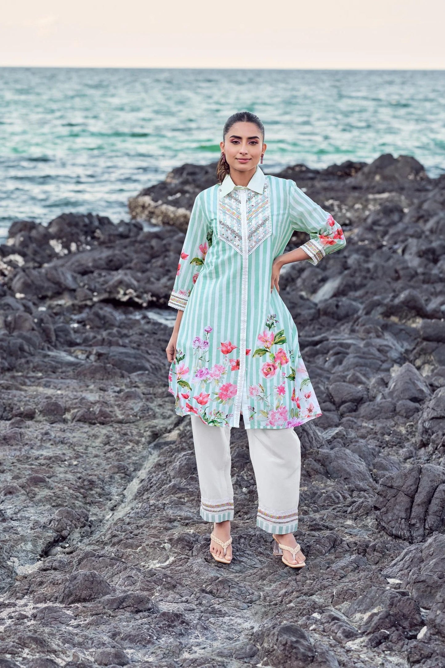 Beautiful designer embroidery coord set