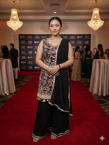 Beautiful designer plazo suit