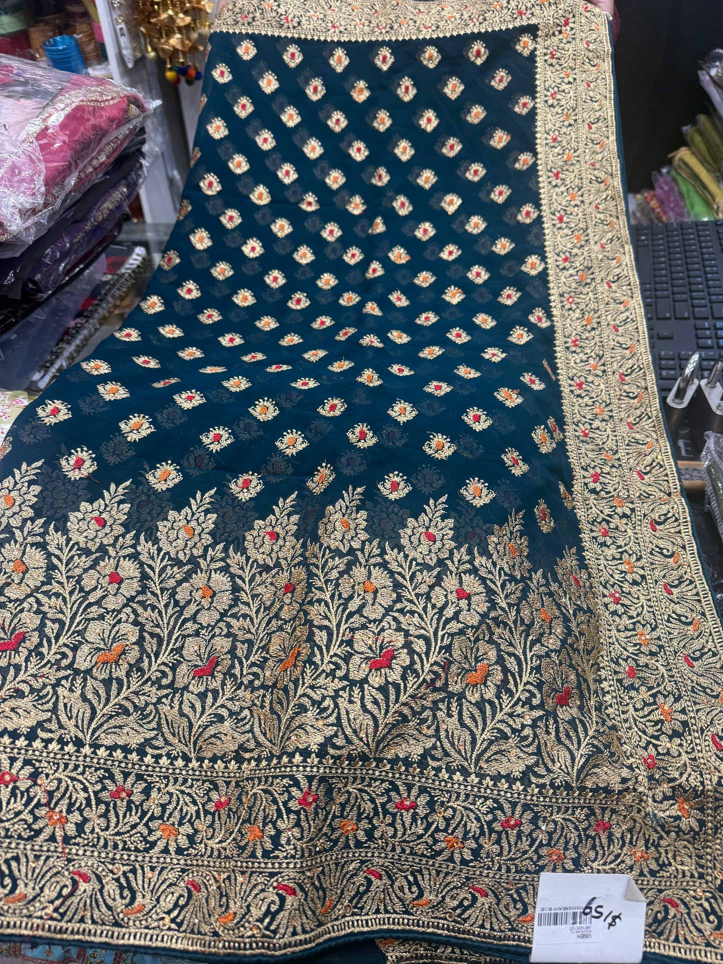 Beautiful designer fully embroidery saree