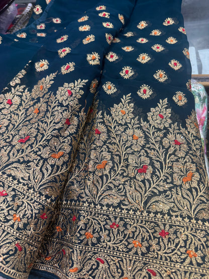 Beautiful designer fully embroidery saree