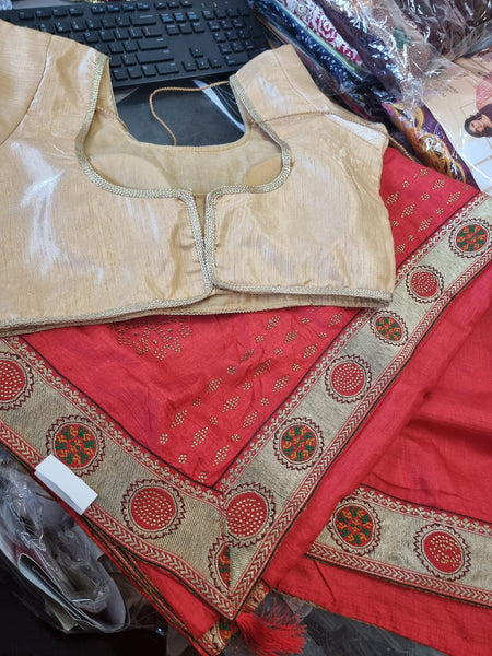 Beautiful designer saree with blouse combo