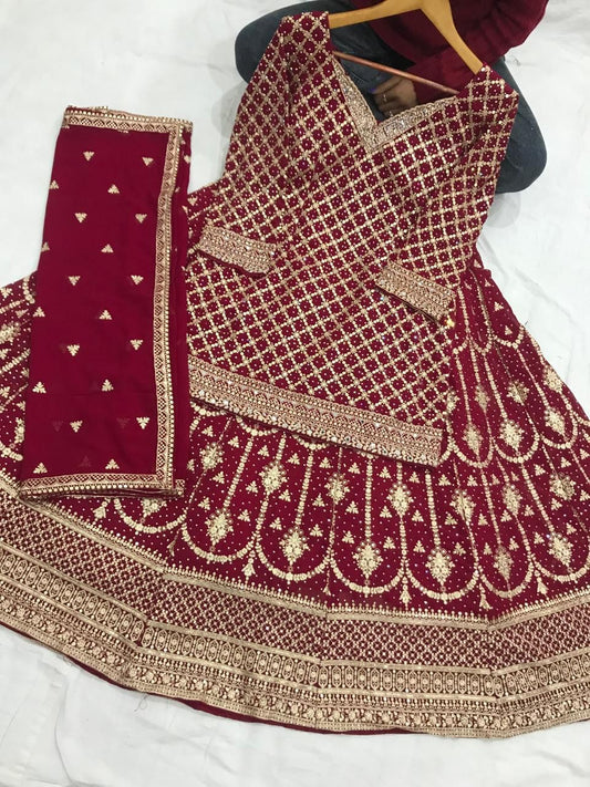 Beautiful designer long top lengha