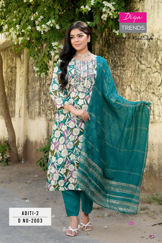 Beautiful designer Kurti with pants with duppatta