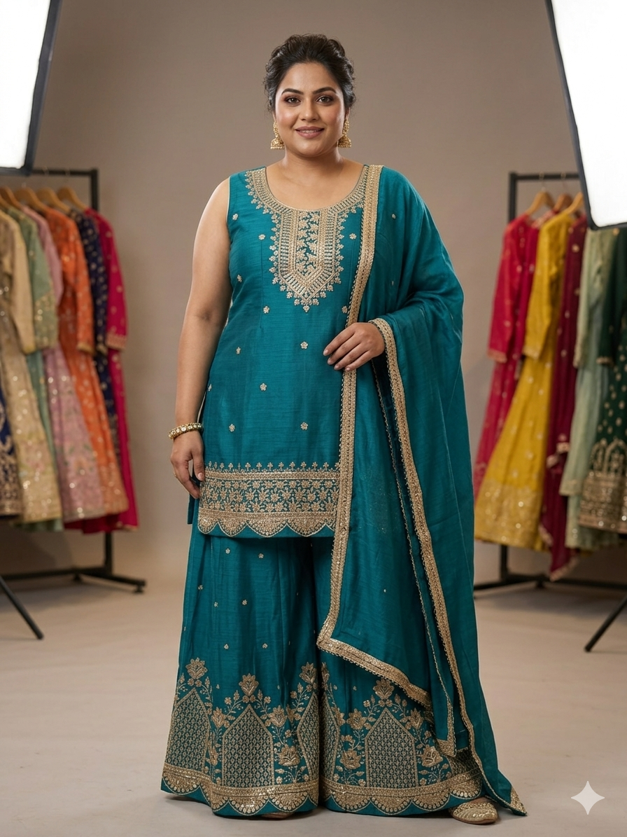 Beautiful designer plazo suit