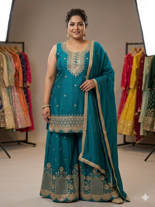 Beautiful designer plazo suit