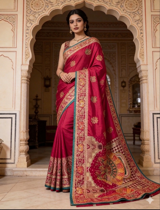 Beautiful designer pure silk saree