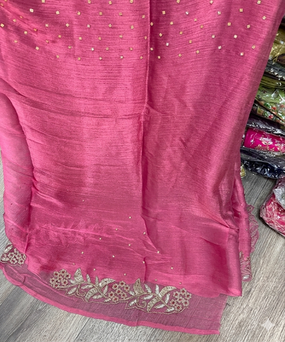 Beautiful designer hand embroidery saree