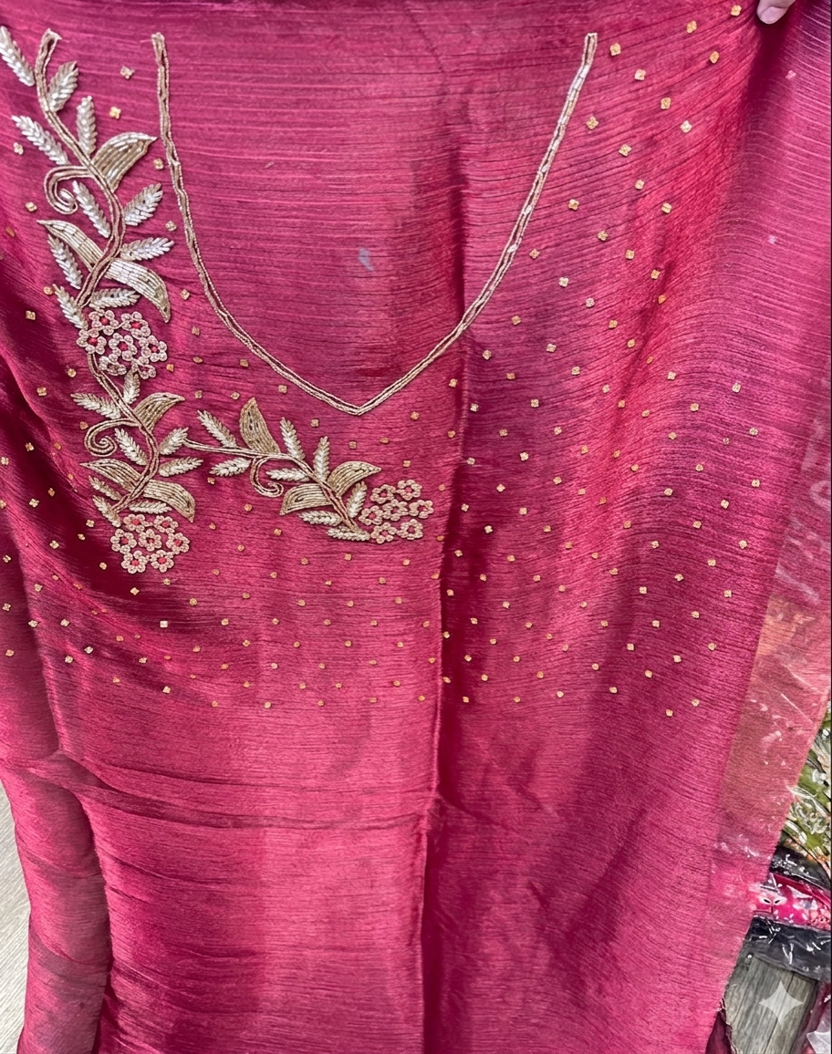 Beautiful designer hand embroidery saree