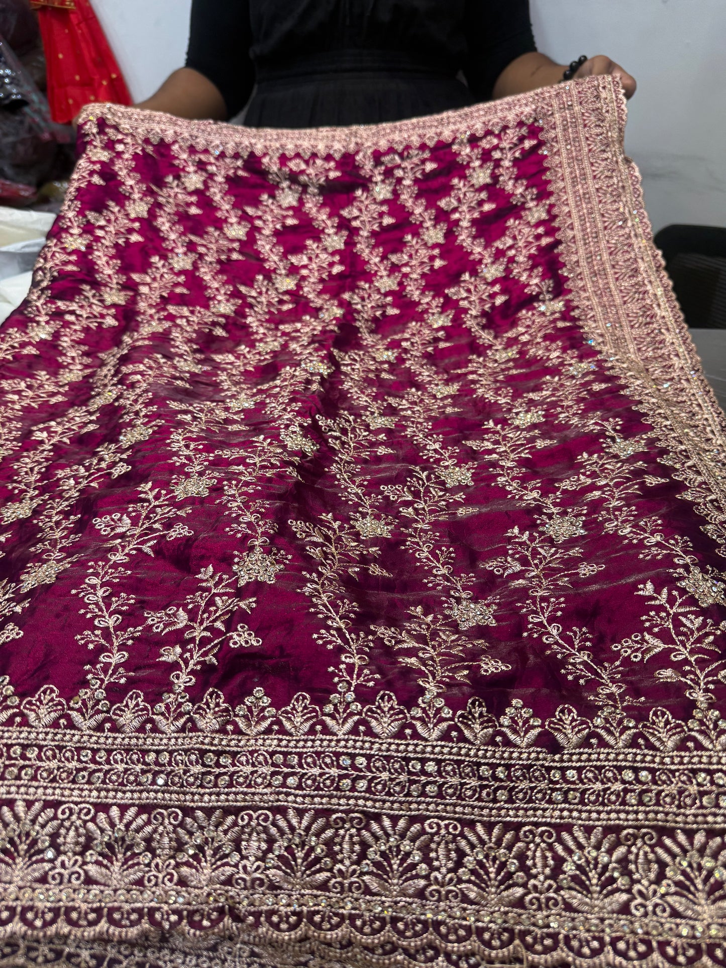 Beautiful designer fully embroidered Jimmy Choo saree