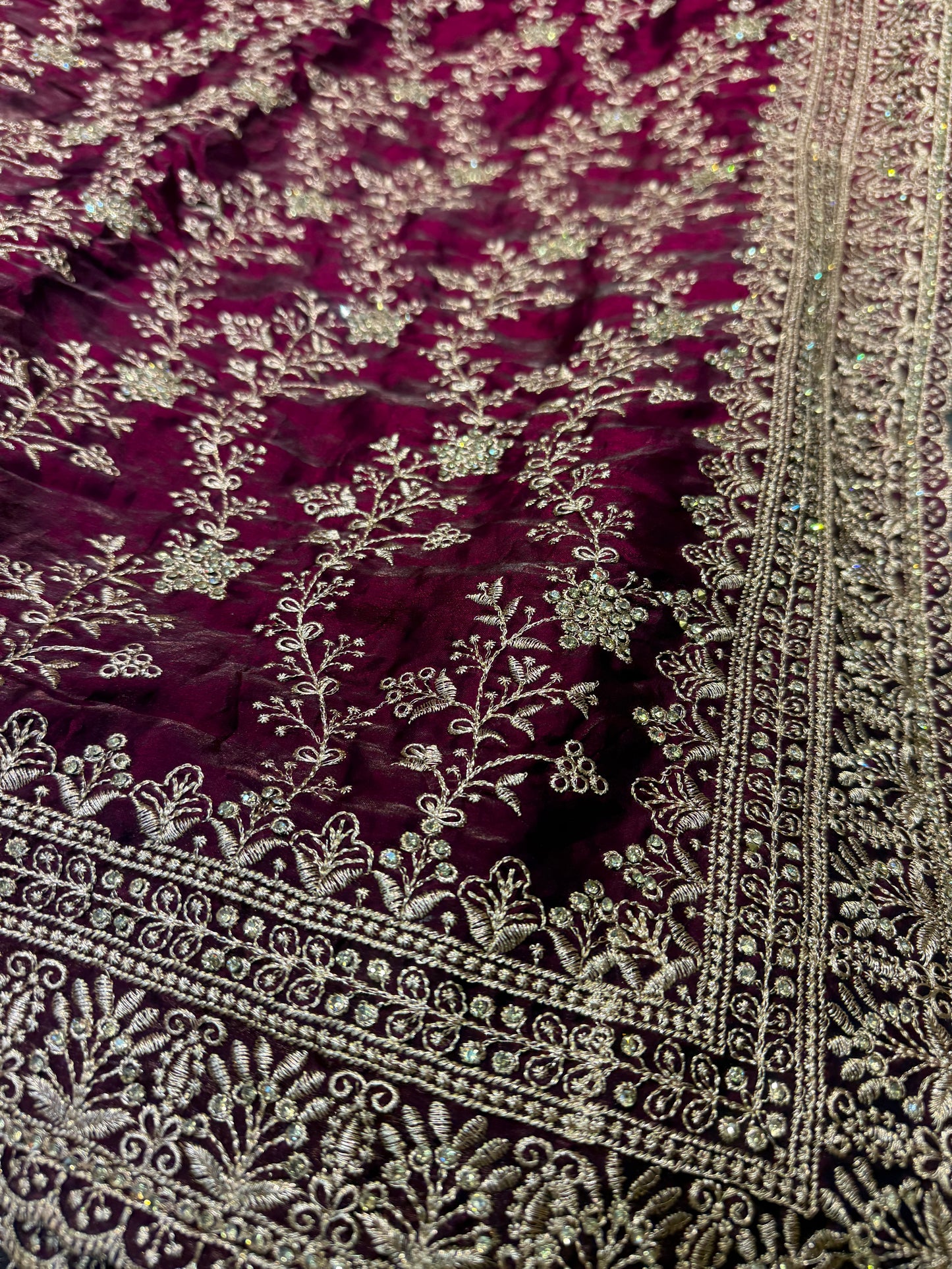 Beautiful designer fully embroidered Jimmy Choo saree