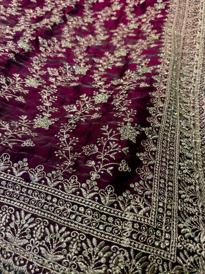 Beautiful designer fully embroidered Jimmy Choo saree