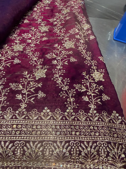 Beautiful designer fully embroidered Jimmy Choo saree