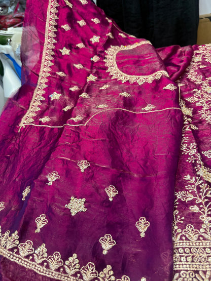 Beautiful designer fully embroidered Jimmy Choo saree