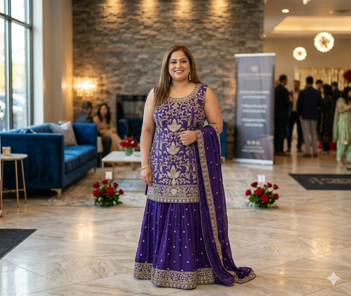 Beautiful designer plazo suit