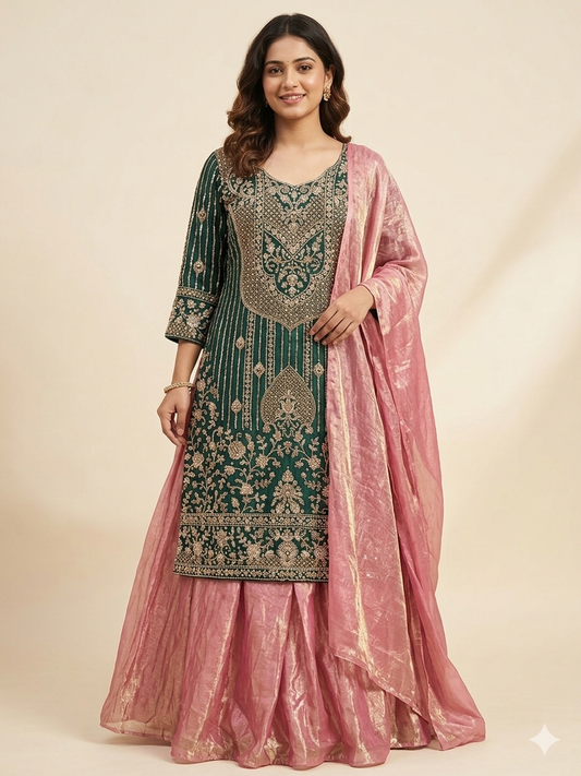 Beautiful designer plazo suit