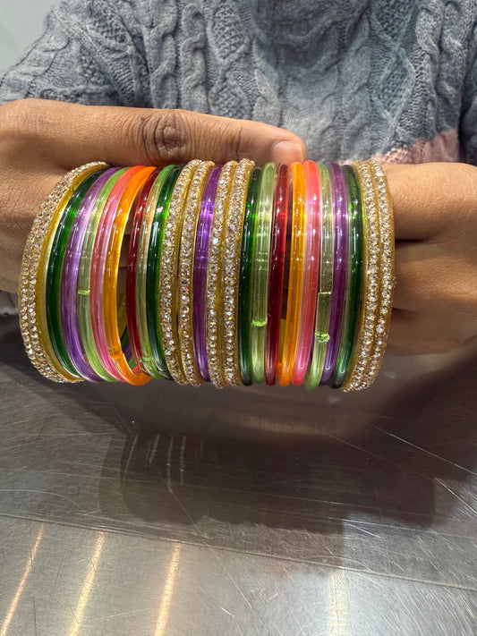 Beautiful designer jelly glass bangles set