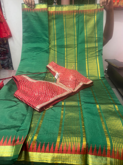 Beautiful designer saree with readymade blouse combo