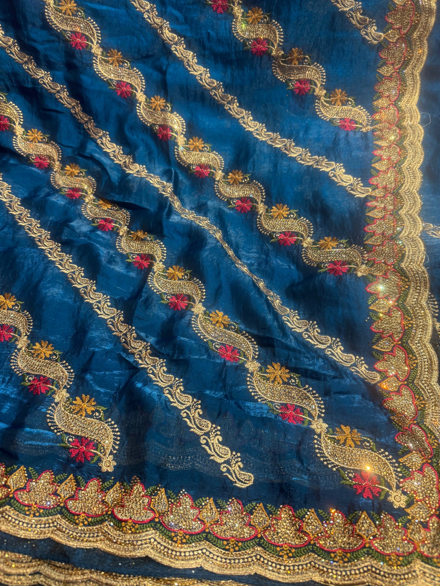 Beautiful designer fully embroidered Jimmy Choo saree