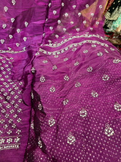 Beautiful designer heavily embroidery plus size Jimmy Choo semi stitch lengha