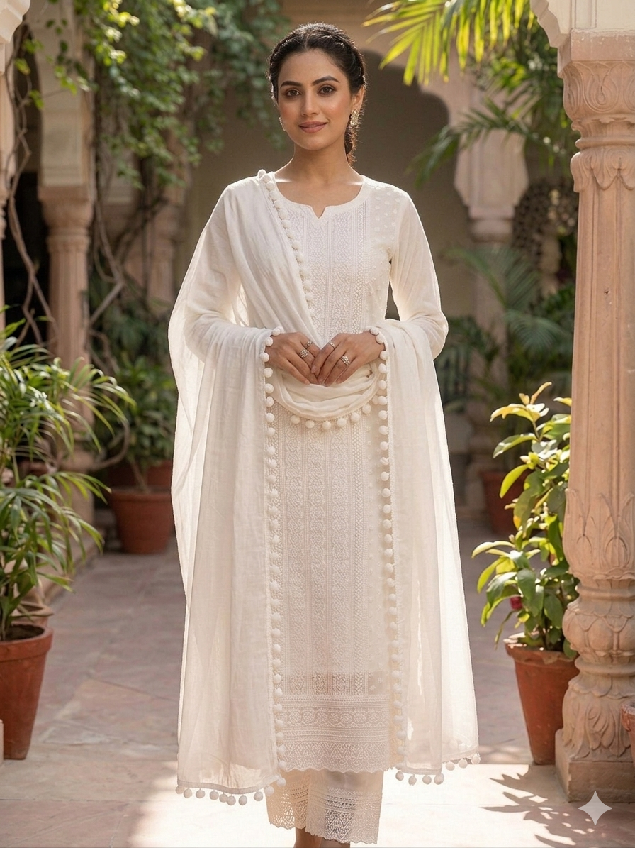 Beautiful designer Kurti pants & dupatta