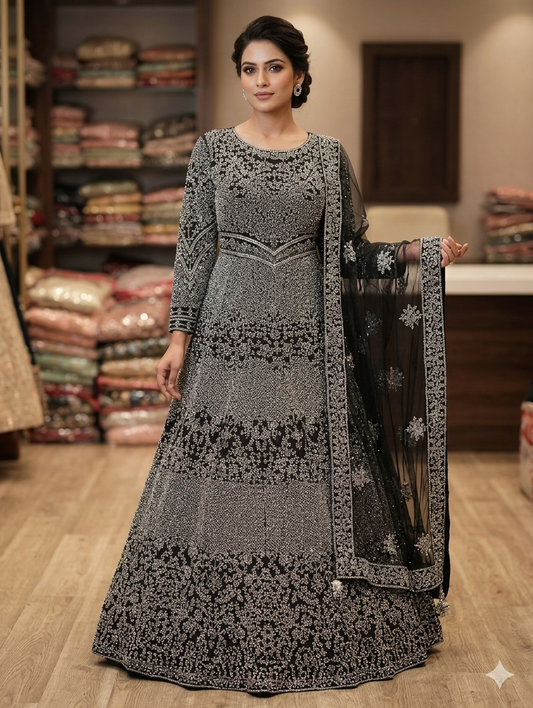 Beautiful designer gown style anarkali suit