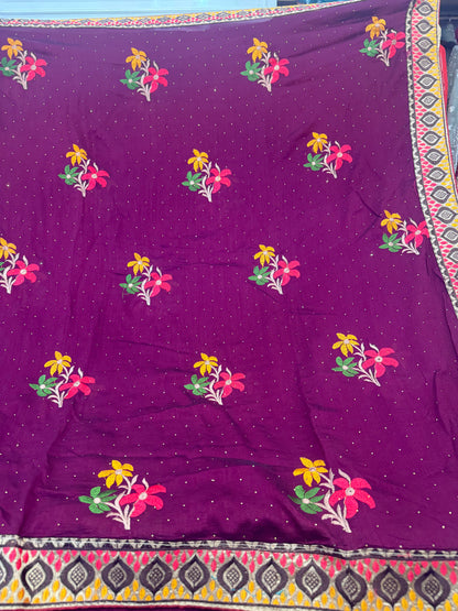 Beautiful designer embroidered saree