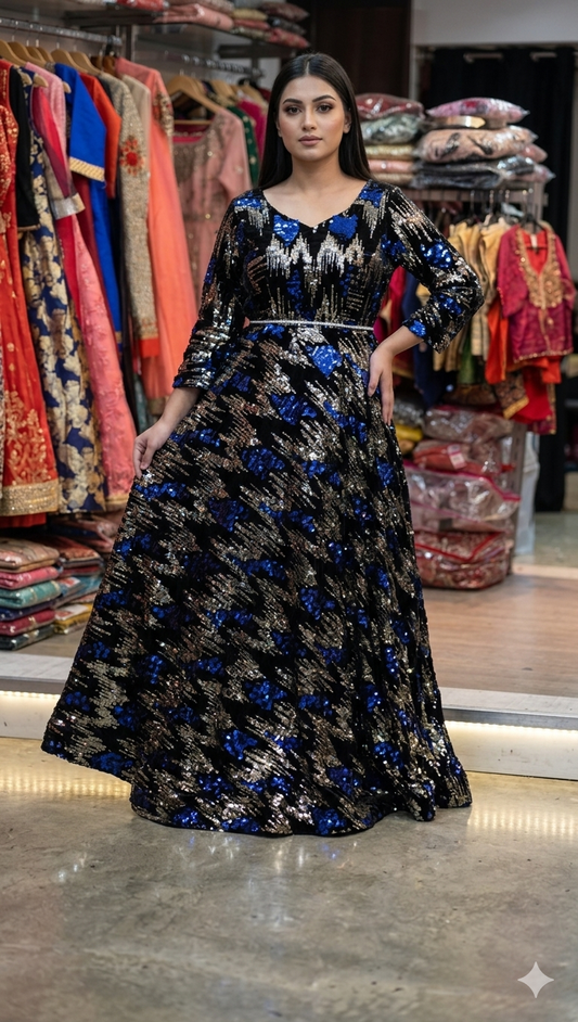 Beautiful designer sequins gown