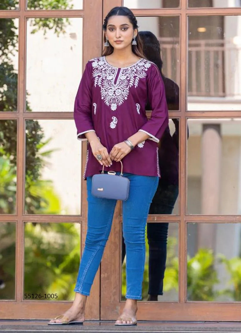 Beautiful designer Kashmiri embroidery short Kurti