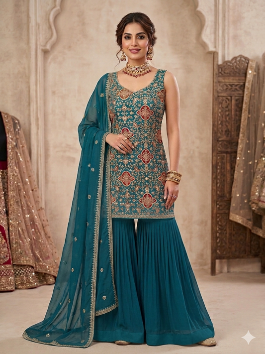 Beautiful designer sharara suit