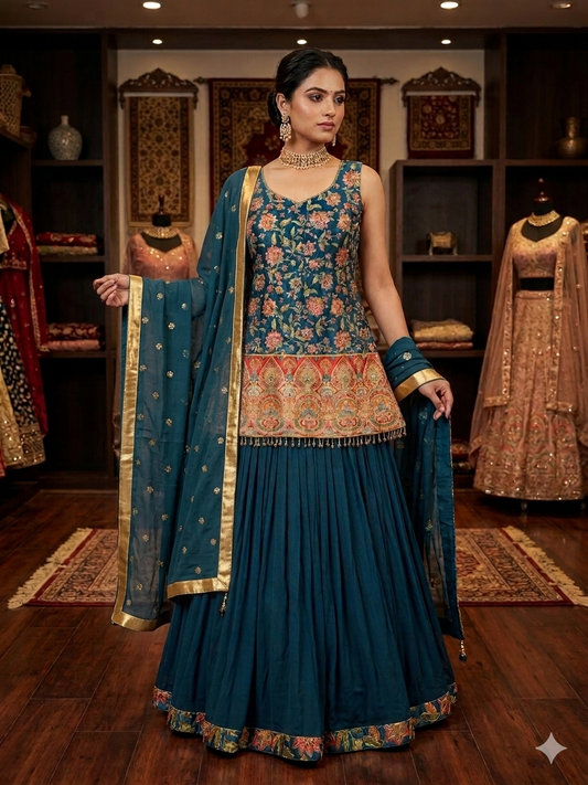 Beautiful designer plazo suit