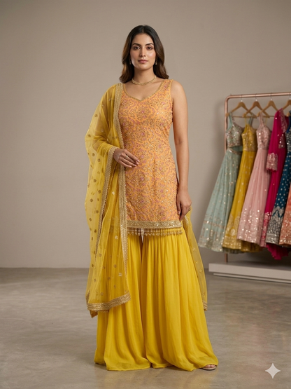 Beautiful designer sharara suit