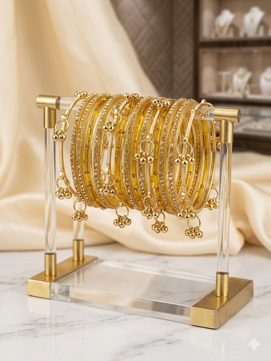 Beautiful designer multicolor raindrop bangles with Kashmiri bangles