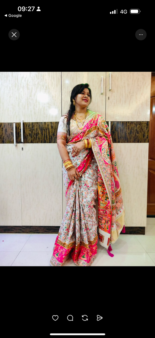 Beautiful designer pure silk saree