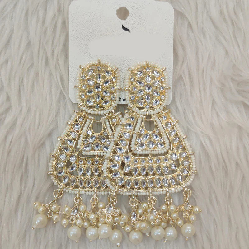 Beautiful designer mirror work oversize earrings