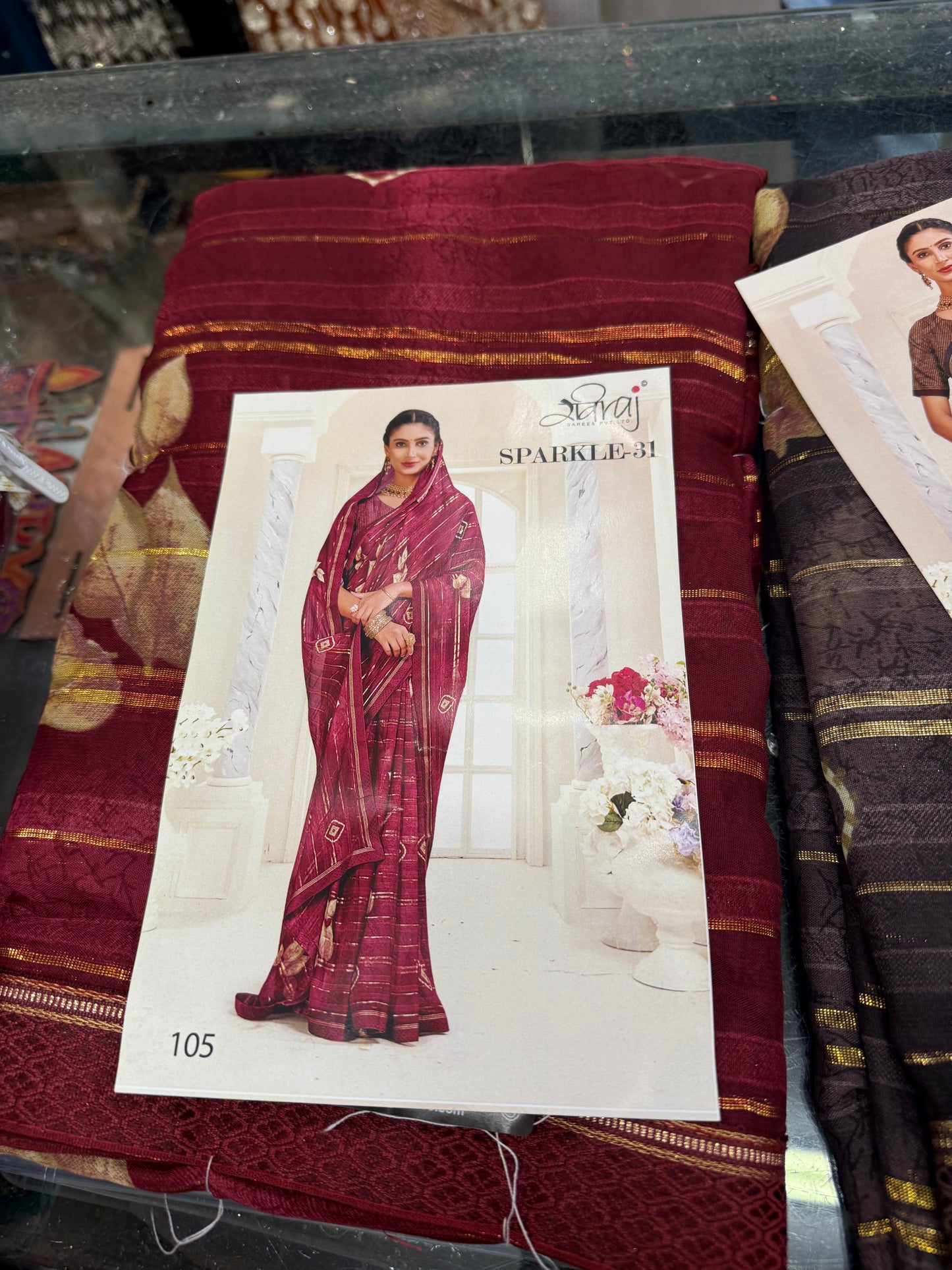 Beautiful designer shimmer ciffon saree