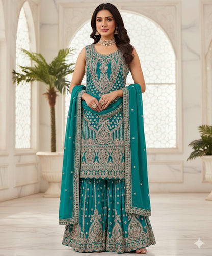Beautiful designer plazo suit