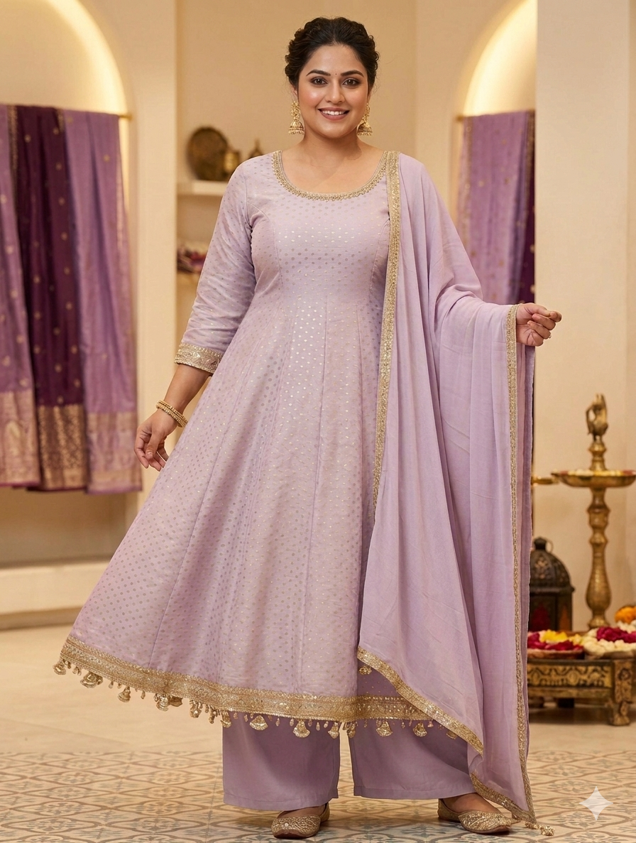 Beautiful designer flare top plazo suit
